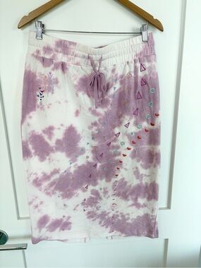 Disney Frozen Olaf Tie Dye Embroidered Sweat Skirt Pink Purple size L